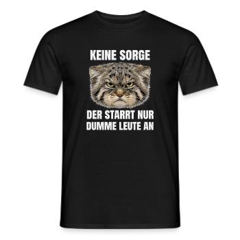 Pallas Katze Manul Cat Sarkasmus Katzen Meme Motiv - Männer T-Shirt - Schwarz - Vorne - AI Model Male 178 light (178cm)