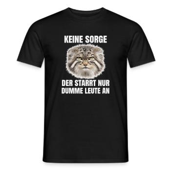 Grumpy Pallas Katze Manul Cat Humor Katzen Motiv - Männer T-Shirt - Schwarz - Vorne - AI Model Male 178 light (178cm)