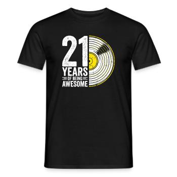 21e anniversaire Vinyl Groove - T-shirt homme - noir - Devant - AI Model Male 178 light (178cm)