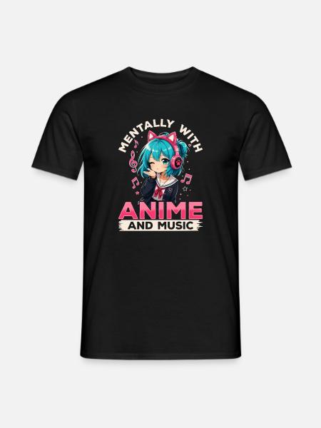 Anime et musique Chibi - T-shirt homme - noir