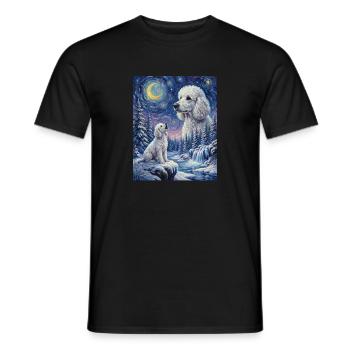Howling to the Moon Meme Dog Poodle - Men's T-Shirt - black - Front - AI Model Male 178 light (178cm)