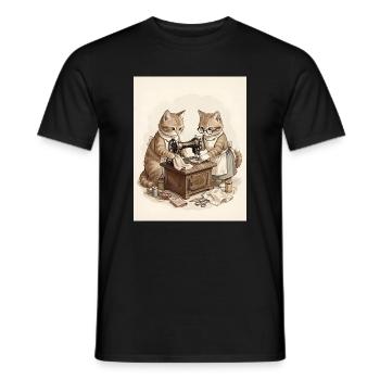 Tailleurs à moustaches chez Vintage Sewing - T-shirt homme - noir - Devant - AI Model Male 178 light (178cm)