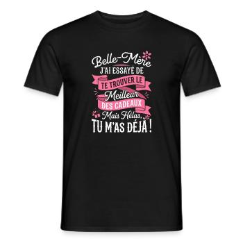 Belle-Mère Humour Le Meilleur Cadeau - T-shirt homme - noir - Devant - AI Model Male 178 light (178cm)
