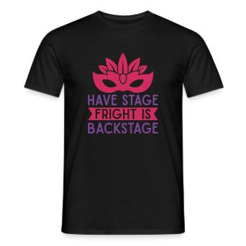 Théâtre Stage Fright est une comédie musicale d’acteur en coulisses - T-shirt homme - noir - Devant - AI Model Male 178 light (178cm)