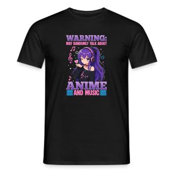 Anime and Music Chibi - Men's T-Shirt - black - Front - AI Model Male 178 light (178cm)