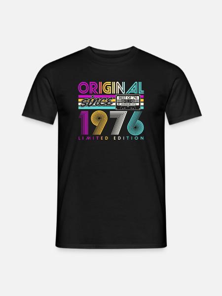 Jahrgang 1976 Vintage Retro Geburtstag Geschenk - Männer T-Shirt - Schwarz
