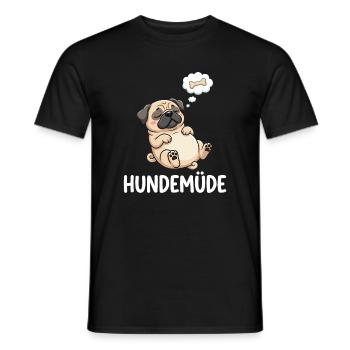 Hundemüde Traum-Pug Knochen - Männer T-Shirt - Schwarz - Vorne - AI Model Male 178 light (178cm)