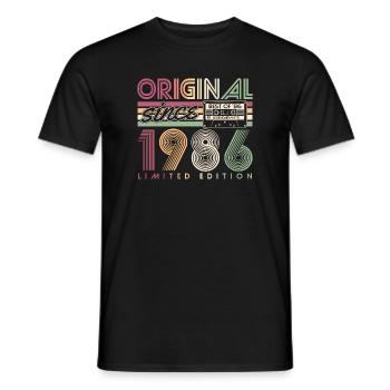 Jahrgang 1986 Vintage Retro Geburtstag Geschenk - Männer T-Shirt - Schwarz - Vorne - AI Model Male 178 light (178cm)