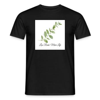 Moins de précipitation, plus de vie | Vintage botanique minimaliste - T-shirt homme - noir - Devant - AI Model Male 178 light (178cm)