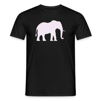 Silhouette d’éléphant rose pastel - T-shirt homme - noir - Devant - AI Model Male 178 light (178cm)