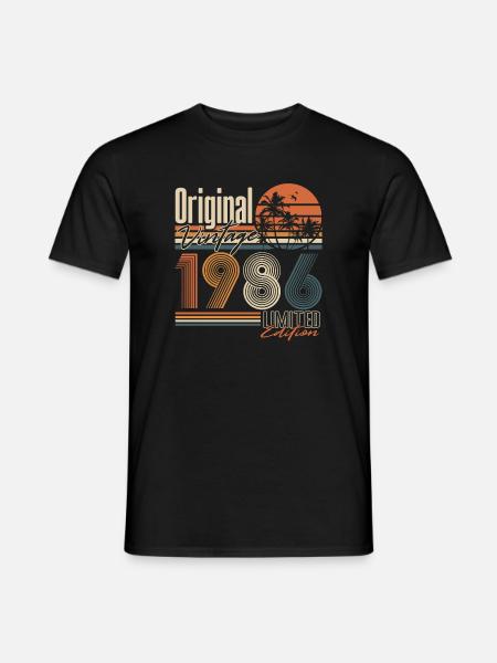 Vintage 1986 Vintage Retro Birthday Gift - Men's T-Shirt - black