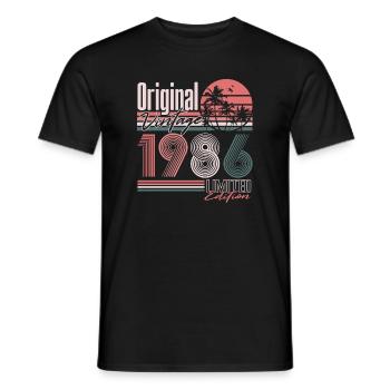 Jahrgang 1986 Vintage Retro Geburtstag Geschenk - Männer T-Shirt - Schwarz - Vorne - AI Model Male 178 light (178cm)