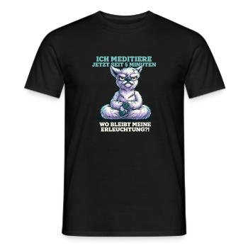 Yoga Alpaka Erleuchtung Meditation Spruch - Männer T-Shirt - Schwarz - Vorne - AI Model Male 178 light (178cm)