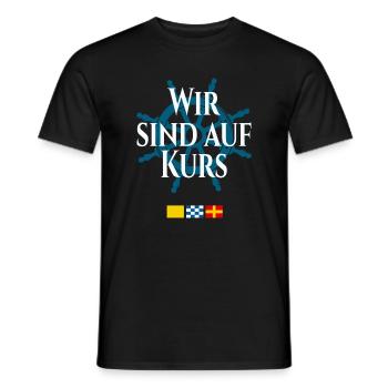 Wir sind auf Kurs – Maritime Signalflaggen - Männer T-Shirt - Schwarz - Vorne - AI Model Male 178 light (178cm)