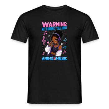 Anime and Music Chibi Black Girl - Men's T-Shirt - black - Front - AI Model Male 178 light (178cm)