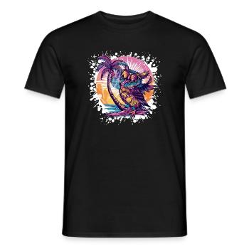 Owl Summer Holiday - Men's T-Shirt - black - Front - AI Model Male 178 light (178cm)