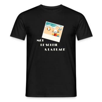 Été plage et détente pastel - T-shirt homme - noir - Devant - AI Model Male 178 light (178cm)
