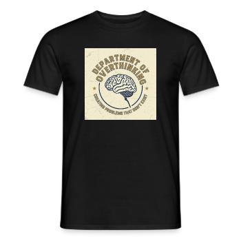 Department of Overthinking T-Shirt - Vintage - Men's T-Shirt - black - Front - AI Model Male 178 light (178cm)