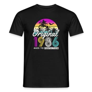 Cadeau d’anniversaire vintage 1986 40 ans rétro - T-shirt homme - noir - Devant - AI Model Male 178 light (178cm)