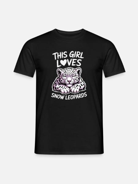 Schneeleopard Sprüche Süßes Schneeleopard Geschenk - Männer T-Shirt - Schwarz