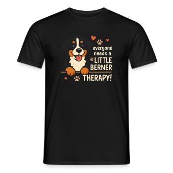 Bernese Mountain Dog Little Berner Therapy Dog Humor - Men's T-Shirt - black - Front - AI Model Male 178 light (178cm)