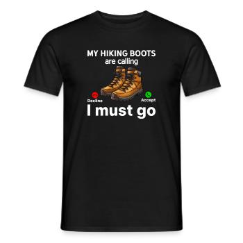 Mes bottes de randonnée m’appellent, je dois y aller - Drôle de Hik - T-shirt homme - noir - Devant - AI Model Male 178 light (178cm)