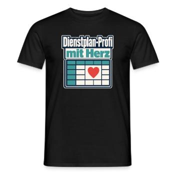 Altenpfleger Dienstplan-Profi mit Herz Geschenk Id - Men's T-Shirt - black - Front - AI Model Male 178 light (178cm)