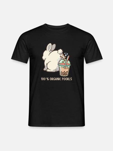 Cute Bunny Funny Boba Bubble Tea - Men's T-Shirt - black