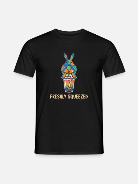 Cute Bunny Funny Boba Bubble Tea - Men's T-Shirt - black