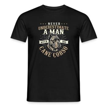 Ne jamais sous-estimer Man Cane Corso - T-shirt homme - noir - Devant - AI Model Male 178 light (178cm)