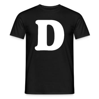 Impression de style grand D | Point D | D Logo - T-shirt homme - noir - Devant - AI Model Male 178 light (178cm)