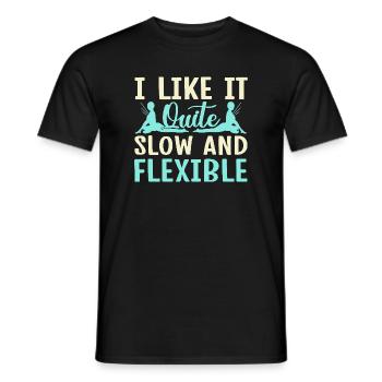 Yoga Like It Slow & Flexible Funny Yoga - Men's T-Shirt - black - Front - AI Model Male 178 light (178cm)