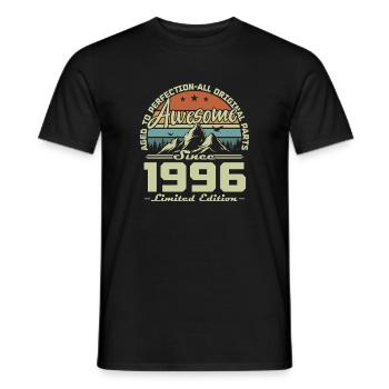 30th Birthday Gift 1996 Vintage Retro - Men's T-Shirt - black - Front - AI Model Male 178 light (178cm)