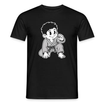 Brazilian Jiu Jitsu Retro Judo Gi - Men's T-Shirt - black - Front - AI Model Male 178 light (178cm)