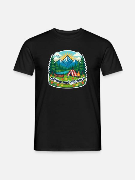 Camping Glück - Männer T-Shirt - Schwarz