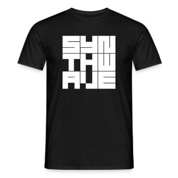 Synthwave Grid logo - Men's T-Shirt - black - Front - AI Model Male 178 light (178cm)