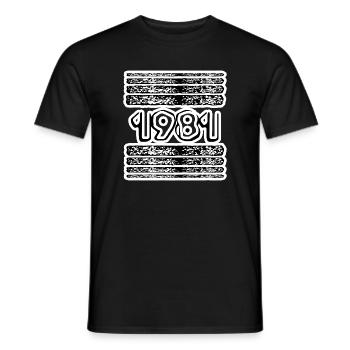 Année 1981 - T-shirt homme - noir - Devant - AI Model Male 178 light (178cm)