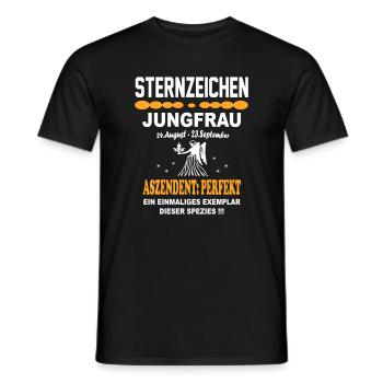 Jungfrau Sternzeichen Aszendent Perfekt - Männer T-Shirt - Schwarz - Vorne - AI Model Male 178 light (178cm)