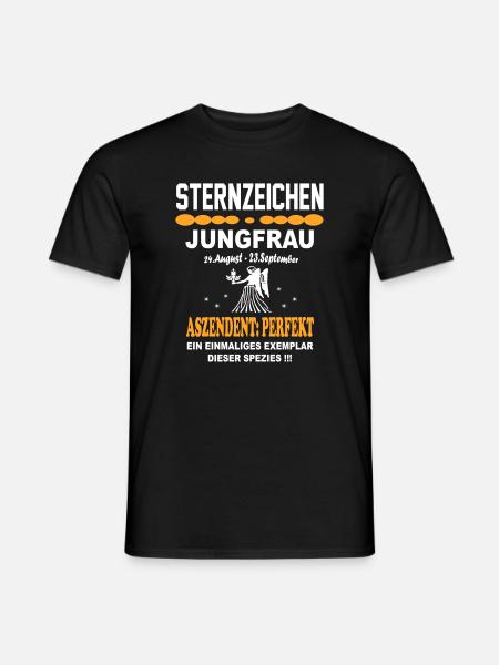 Jungfrau Sternzeichen Aszendent Perfekt - Männer T-Shirt - Schwarz