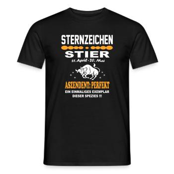 Sternzeichen Stier Ascendent Perfekt - Männer T-Shirt - Schwarz - Vorne - AI Model Male 178 light (178cm)