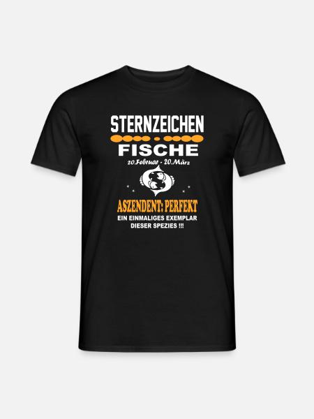 Sternzeichen Fische – Aszendent Perfekt - Männer T-Shirt - Schwarz