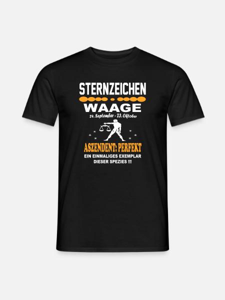 Sternzeichen Waage Ascendant Perfekt - Männer T-Shirt - Schwarz
