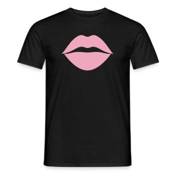 Rosa Lippen - Männer T-Shirt - Schwarz - Vorne - AI Model Male 178 light (178cm)