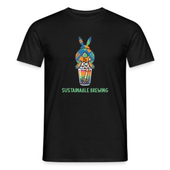 Bubble Tea Boba Drôle de Lapin mignon - T-shirt homme - noir - Devant - AI Model Male 178 light (178cm)