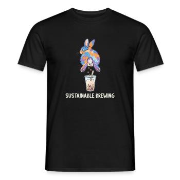 Bubble Tea Boba Drôle de Lapin mignon - T-shirt homme - noir - Devant - AI Model Male 178 light (178cm)