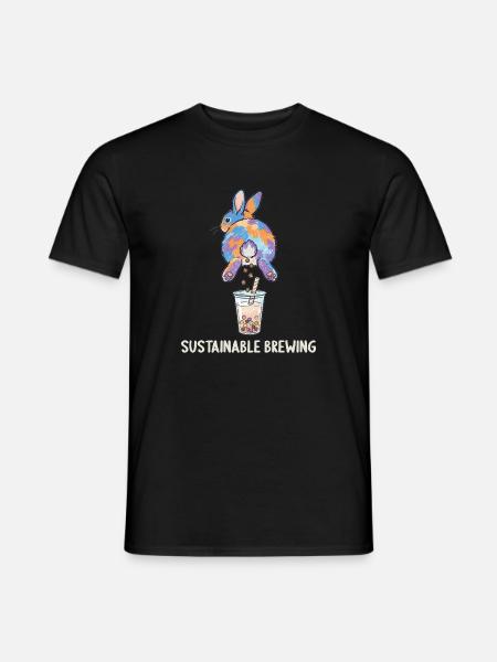 Cute Bunny Funny Boba Bubble Tea - Men's T-Shirt - black