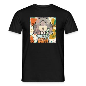 Bubble Tea Boba Drôle de Lapin mignon - T-shirt homme - noir - Devant - AI Model Male 178 light (178cm)