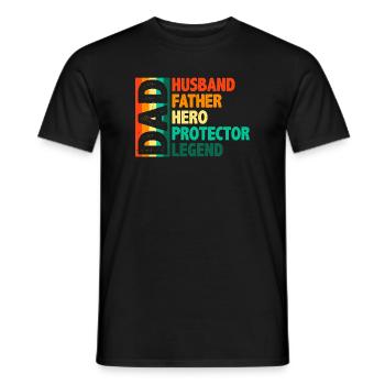 PAPA : Légende du Protecteur des Héros - T-shirt homme - noir - Devant - AI Model Male 178 light (178cm)