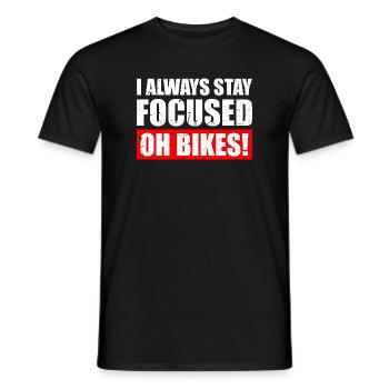 Restez toujours concentré Vélo VTT Descente - T-shirt homme - noir - Devant - AI Model Male 178 light (178cm)