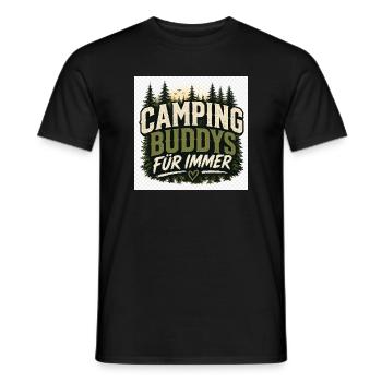 Camping Buddys Für Immer - Männer T-Shirt - Schwarz - Vorne - AI Model Male 178 light (178cm)